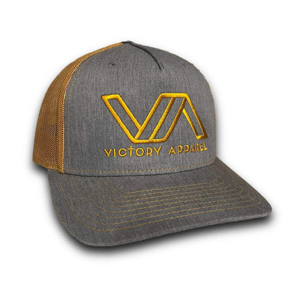 Victory Apparel Trucker Hat (Grey/Gold)-Victory Apparel, Inc.