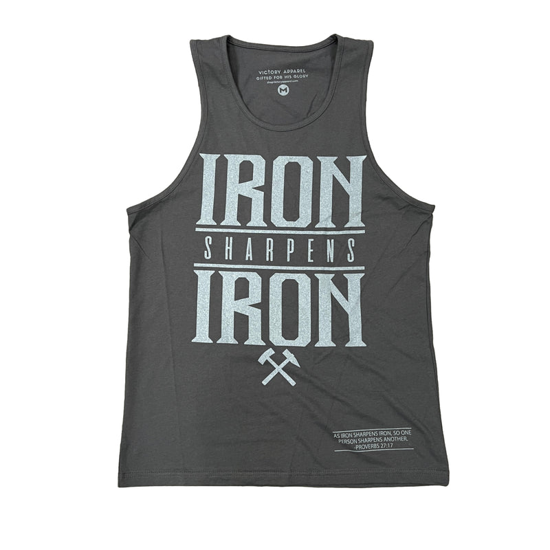 Iron Sharpens Iron Men's Tank (Heavy Metal)-Victory Apparel, Inc.