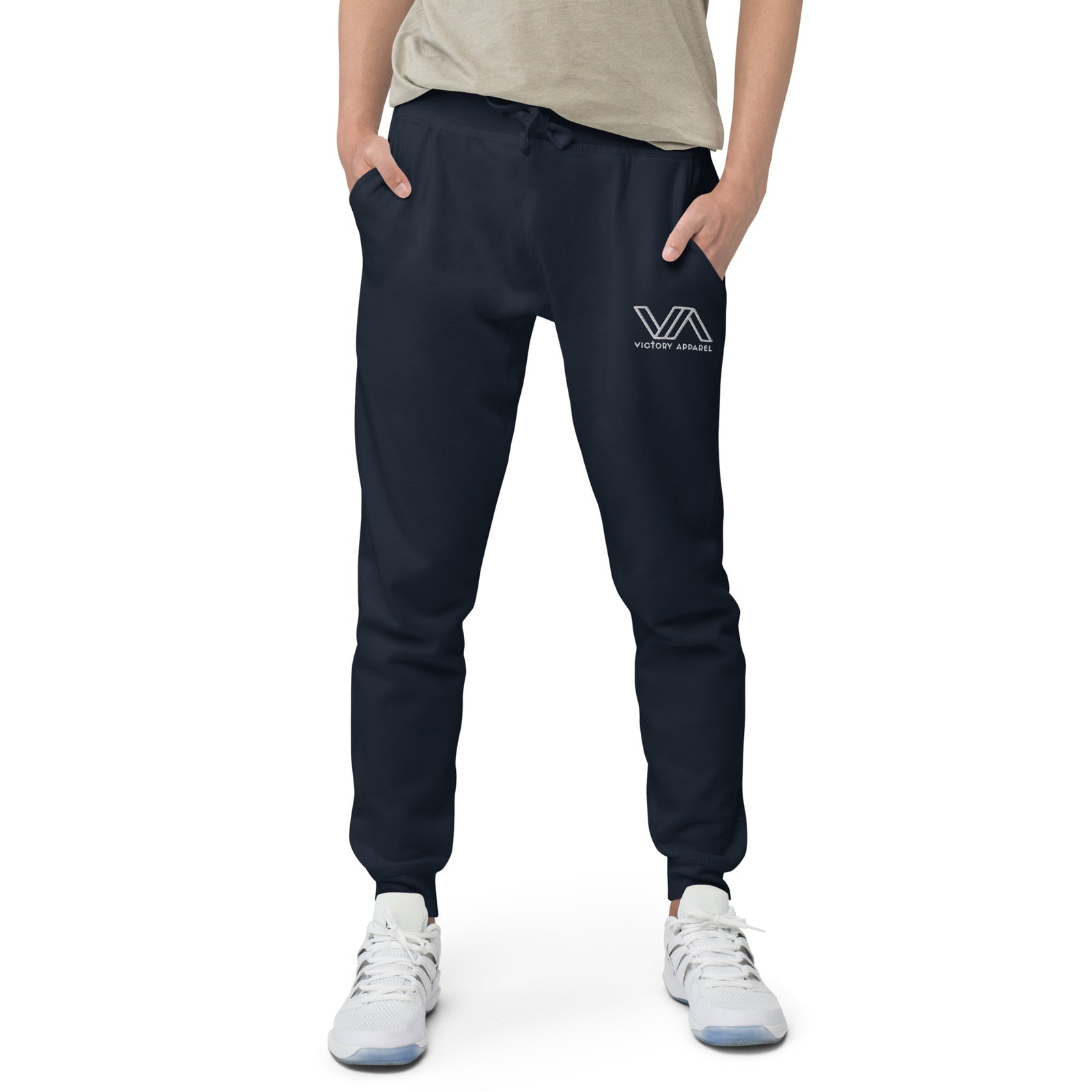 unisex-fleece-sweatpants-navy-