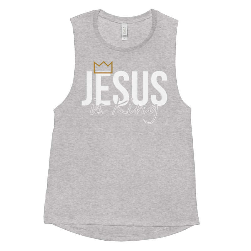 Jesus is King Women's Muscle Tank-Victory Apparel, Inc.