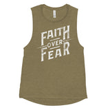 Faith Over Fear Women's Muscle Tank-Victory Apparel, Inc.