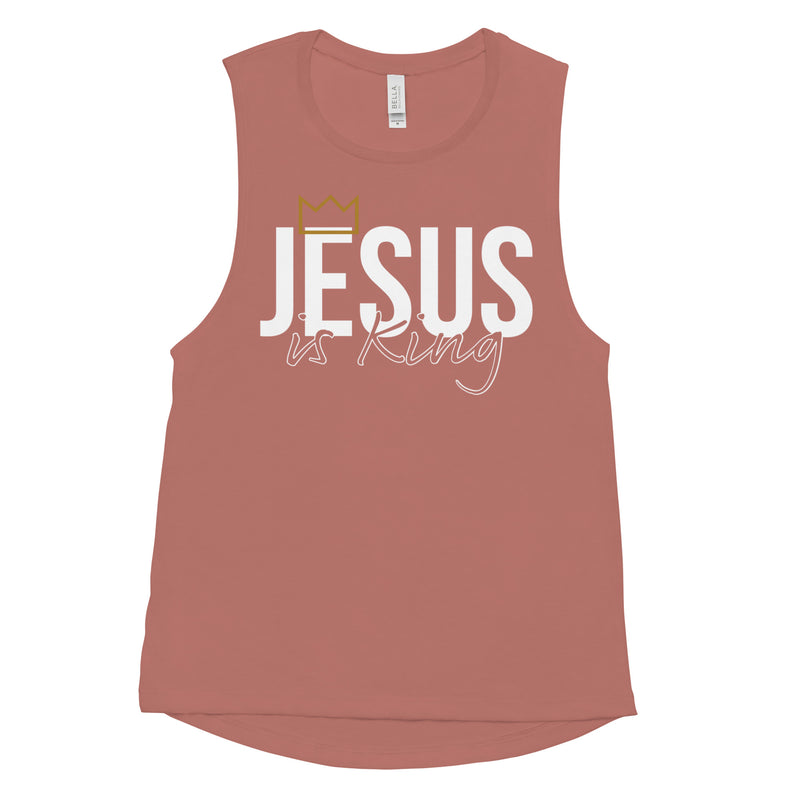 Jesus is King Women's Muscle Tank-Victory Apparel, Inc.