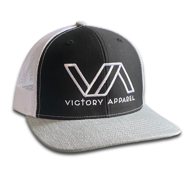 Victory Apparel Trucker Hat (Black/White/Heather Grey)-Victory Apparel, Inc.