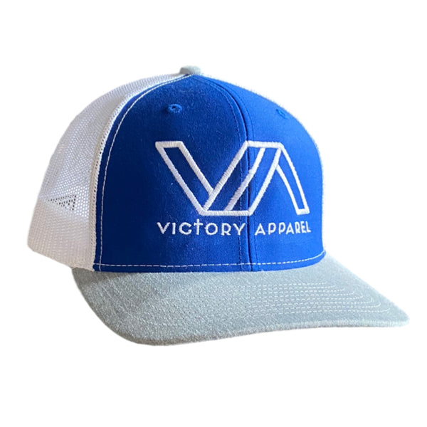 Victory Apparel Trucker Hat (Royal/White/Heather Grey)-Victory Apparel, Inc.