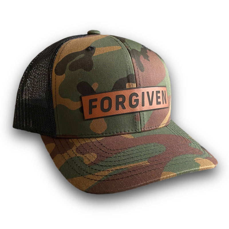 Forgiven Leather Patch Hat (Camo)-Victory Apparel, Inc.