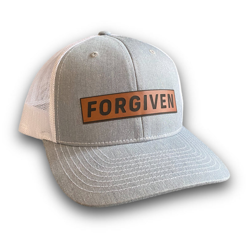 Forgiven Leather Patch Hat (Heather Grey/White)-Victory Apparel, Inc.