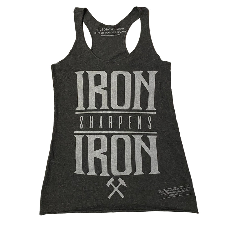 Iron Sharpens Iron Women's Tank (Vintage Black)-Victory Apparel, Inc.