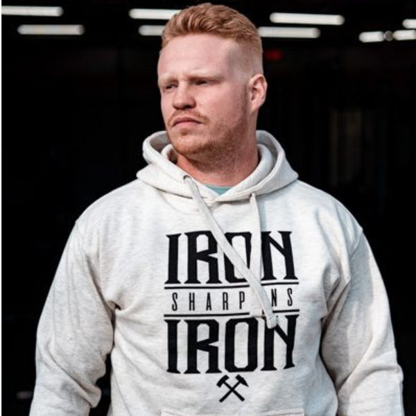 Iron Sharpens Iron Hoodie (Oatmeal)-Victory Apparel, Inc.