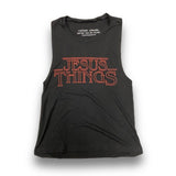 Jesus Things Women's Muscle Tank (Black)-Victory Apparel, Inc.