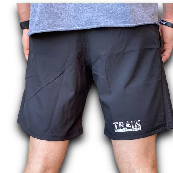 Men's Train in Godliness Training Shorts (Black)-Victory Apparel, Inc.