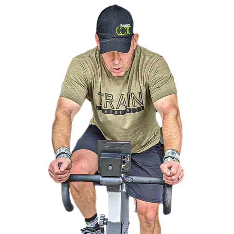 Train in Godliness Tee (Military Green)-Victory Apparel, Inc.