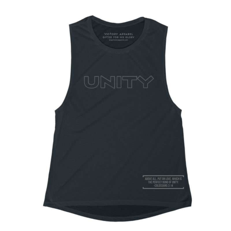 Unity Women's Muscle Tank (Black)-Victory Apparel, Inc.