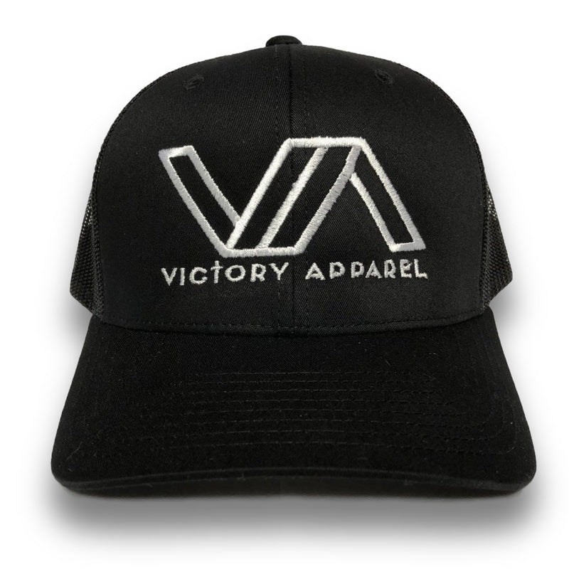Victory Apparel Trucker Hat (Black w/ White logo)-Victory Apparel, Inc.