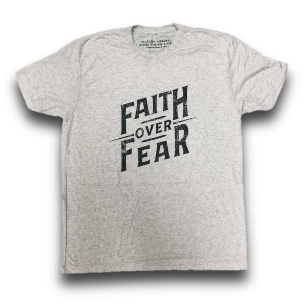 Faith over Fear Tee (Heather White)-Victory Apparel, Inc.