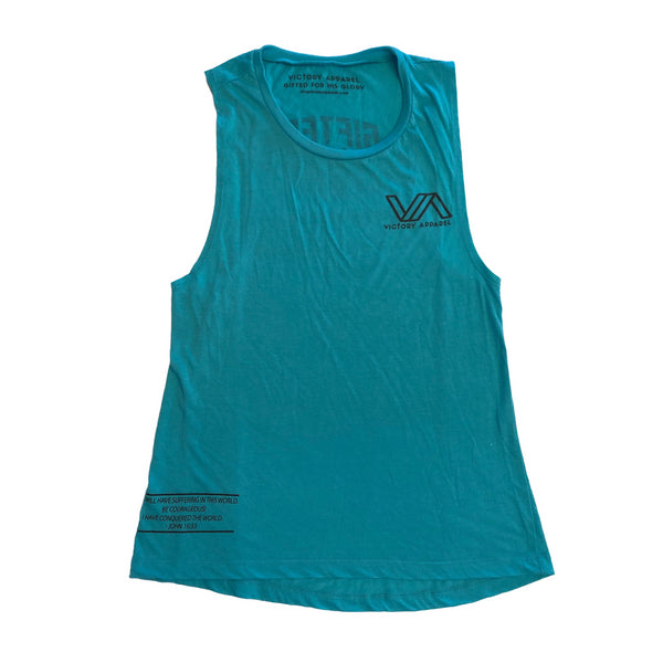 Gifted for His Glory Women's Muscle Tank (Teal)-Victory Apparel, Inc.