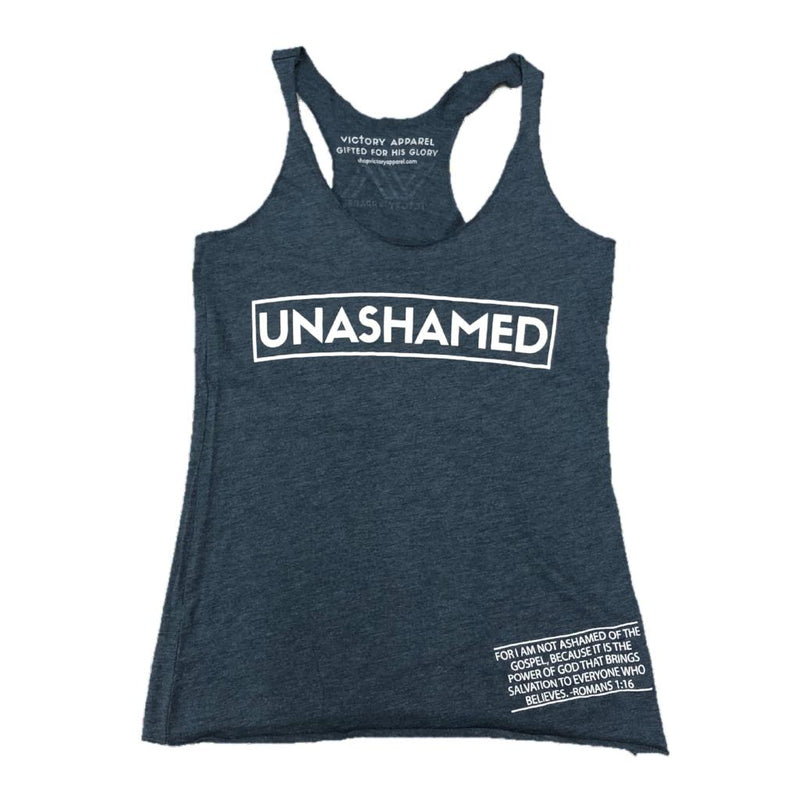 Unashamed Women's Tank (Indigo)-Victory Apparel, Inc.